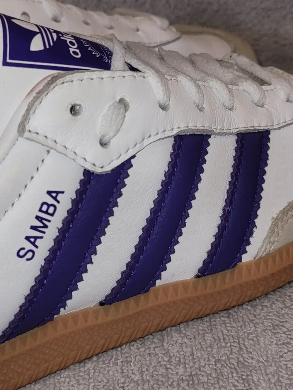 Adidas Samba OG Women's Size 8 White Purple Tan Gum Sneakers IF6514 (#1754)
